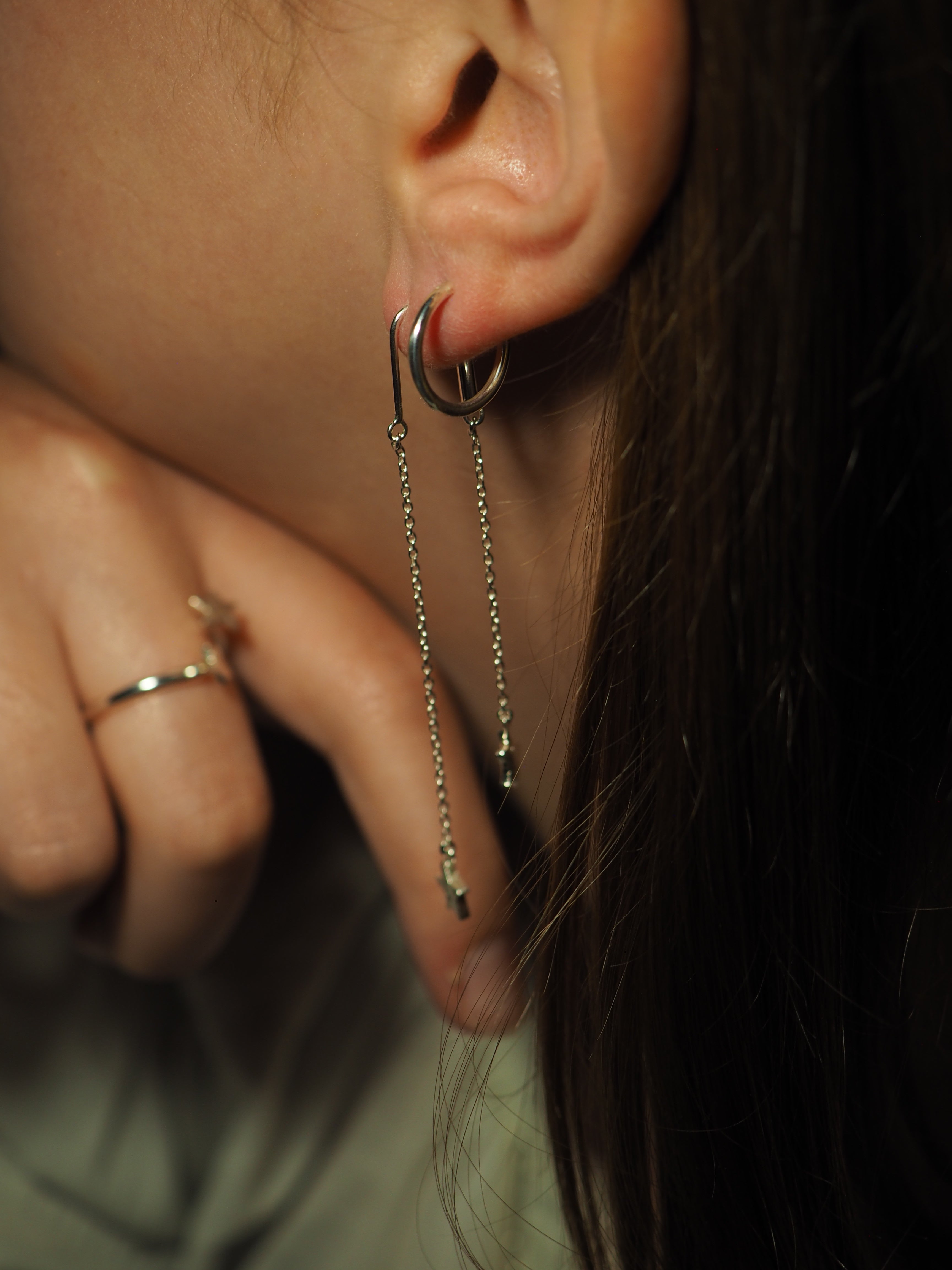 Boucles d’oreilles en chute d’étoiles✨