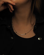 Collier 3 en 1, mailles rectangles allongées et étoiles ✨