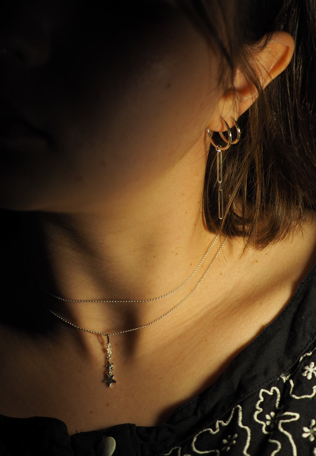 Pendentifs maille rectangle courts (paire)