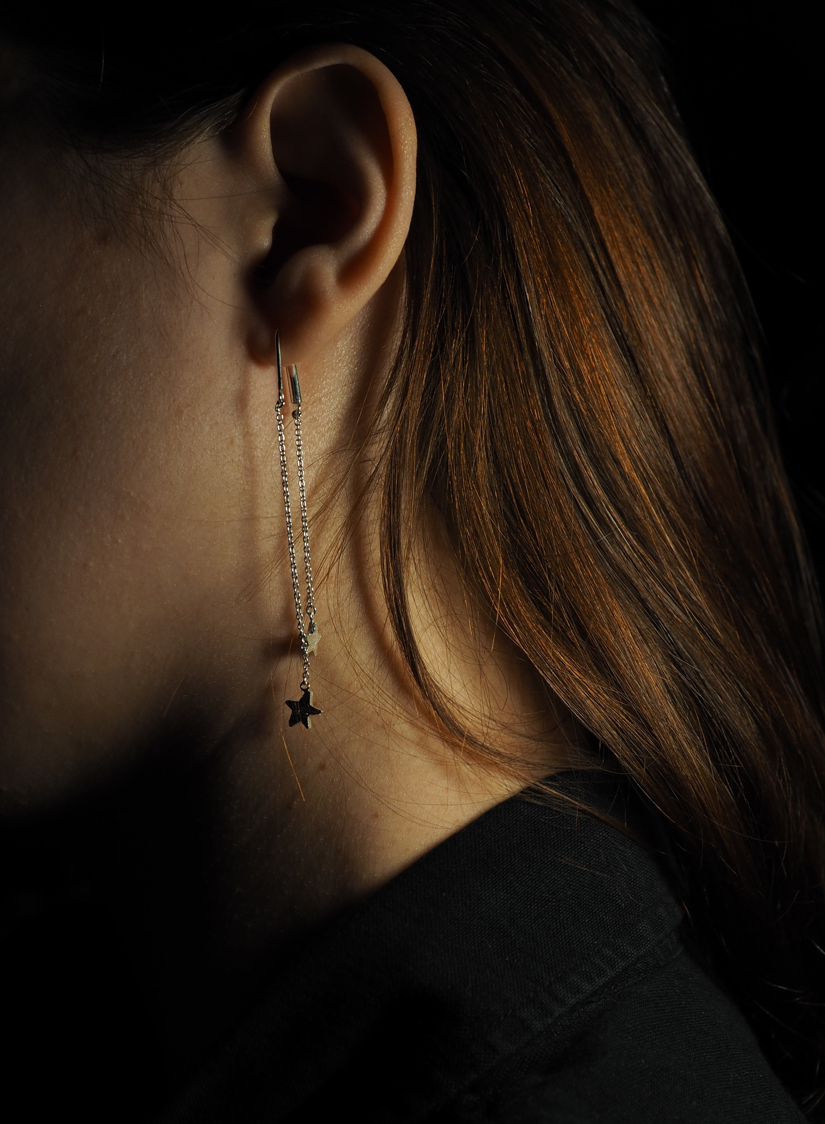 Boucles d’oreilles en chute d’étoiles✨